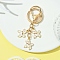 Alloy Enamel Keychain, with Iron Findings, Dog, Misty Rose, 8.8cm