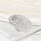 Anti-Tarnish 304 Stainless Steel Flat Round Open Cuff Rings, Statement Rings for Women, Stainless Steel Color, Flat Round: 40.5x41mm, Inner Diameter: Adjustable