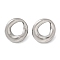 304 Stainless Steel Stud Earring, Ring, Stainless Steel Color, 18x19mm, Pin: 0.8x11mm