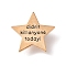 Enamel Pins, Alloy Brooches for Backpack Clothes, Star with Word, Golden, 24x25.5x1.5mm