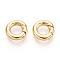 Brass Spring Gate Rings, Nickle Free, Ring, Real 18K Gold Plated, 10x2.2mm
