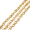 PVD Vacuum Plating 304 Stainless Steel Rolo Chains, Belcher Chain, Textured, with Spool, Unwelded, Golden, 5x1mm, about 32.81 Feet(10m)/Roll