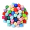 Hexagon Silicone Beads, Mixed Color, 14x14x14mm, Hole: 2mm