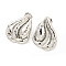 Twist Teardrop Brass Stud Earrings, Long-Lasting Plated, Lead Free & Cadmium Free, Platinum, 25.5x19mm