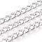 Aluminium Curb Chains, Unwelded, with Spool, Platinum, 5x3.5x1mm, about 328.08 Feet(100m)/Roll