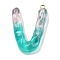 Resin Pendant, with Iron Ring Finding, Letter A~Z, Letter V, 39.5x28x7.5mm, Hole: 2mm