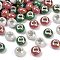 Opaque Resin European Beads, Large Hole Beads, Rondelle with Silver Color Plated Brass Cores, Mixed Color, 13.5x8.5mm, Hole: 4.5mm