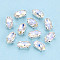 Sew on Rhinestone Montee Beads, with Brass Prong Settings, Garments Accessories, Horse Eye, Crystal AB, 7.5~8x4.2x3.5mm, Hole: 0.9mm, about 2000pcs/bag