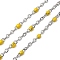 304 Stainless Steel Enamel Link Chains, Unwelded, with Spool, Stainless Steel Color, Gold, 2x1.7x0.4mm, about 65.62 Feet(20m)/Roll