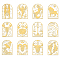OLYCRAFT 12pcs 1.6x1.6 Inch 12 Constellations Metal Stickers Different Arch Self Adhesive Gold Stickers Fantasy Theme Metal Gold Stickers for Scrapbooks DIY Resin Crafts Phone Water Bottle Decor