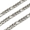 316 Surgical Stainless Steel Figaro Chains, Unwelded, with Spool, Stainless Steel Color, 11x5x1.5mm and 7.5x5.3x1.5mm