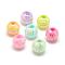 Spray Painted Acrylic Beads, Crackle Style, AB Colour, Round, Mixed Color, 14mm, Hole: 2mm, about 320pcs/500g