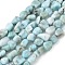 Natural Larimar Beads Strands, Tumbled Stone, Nuggets, 5~11x5~7mm, Hole: 1mm, 15.3 inch~15.7 inch(39~40cm)