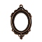 Zinc Alloy Pendant Cabochon Settings, Open Back Settings, Oval, Red Copper, Tray: 40x30mm, 65x37.5x2.5mm, Hole: 3mm