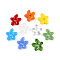 Handmade Lampwork Beads, Flower, Mixed Color, 18~18.5x17~17.5x4~5mm, Hole: 3~4mm