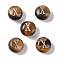 Natural Tiger Eye Beads, Rondelle with Letter, Letter X, 8.5~9x5~5.5mm, Hole: 1.2mm
