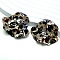 3D Acrylic Pendants, Leopard Print Flower Charms, Tan, 41x42.5x9.5mm, Hole: 2mm