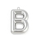 304 Stainless Steel Pendants,  Letter Charm, Letter B, 38.5x24x6mm, hole: 2.2mm