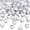60Pcs Heart Acrylic Rhinestone Stick-On Cabochon, with Self Adhesive, Clear, 2.5x2.5x0.5cm, 60pcs/box