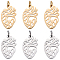 12Pcs 2 Colors 201 Stainless Steel Pendants, Anatomical Organ Heart Shape, with Unsoldered Jump Rings, Golden & Stainless Steel Color, 20x12x1mm, Hole: 3mm, Jump Ring: 5x0.8mm, 6pcs/color