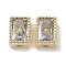 Brass with Cubic Zirconia Beads, Real 18K Gold Plated, Rectangle, Clear, 7x5x3.5mm, Hole: 0.6mm & 1mm