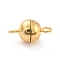 925 Sterling Silver Magnetic Clasps, Round, Golden, 12x7x7x7mm, Hole: 1.5mm