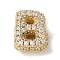 Brass Micro Pave Cubic Zirconia Beads, Letter, Rack Plating, Long-Lasting Plated, Real 18K Gold Plated, Letter B, 10.5x8.5x4.5mm, Hole: 2.5x2mm