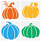 FINGERINSPIRE 4 Pcs Pumpkin Stencil 11.8x11.8inch Reusable 4 Styles Pumpkin Pattern Stencil Pumpkin Drawing Template Fall Theme DIY Decoration Stencil for Painting on Wood Wall Fabric Furniture