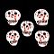 Halloween Handmade Polymer Clay Cabochons, Skull, Red, 6.3~7x5~6x0.5~0.8mm, about 27777pcs/500g