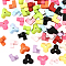 60Pcs Baking Painted Opaque Acrylic Beads, Corner Shaped, Mixed Color, 12x12x12mm, Hole: 2.5mm