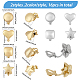 CHGCRAFT 16Pcs 8 Style Alloy Clip-on Earring Findings FIND-CA0008-23-2
