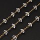 Цепочки-рондель ручной работы из нержавеющей стали 304 с бусинами из стекла CHS-B011-07G-1