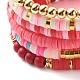 Handmade Polymer Clay Heishi Beads Stretch Bracelets Set BJEW-JB07397-4