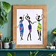 Fingerinspire fille africaine dessin peinture pochoirs modèles (11.8x11.8 pouce) tribal fille motif pochoirs décoration pochoirs pour peinture sur bois DIY-WH0172-379-5