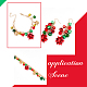 Anattasoul Halsketten mit Anhänger aus Legierung mit Weihnachtsstern und Glocke SJEW-AN0001-15-3