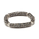 Bling Polymer Clay Rhinestone Curved Tube Beads Stretch Bracelet for Women BJEW-JB07490-01-1