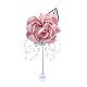 Fiore all'occhiello del corpetto rosa imitazione panno di seta HULI-PW0001-02E-1