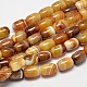 Barrel Natural Striped Agate/Banded Agate Bead Strands G-M257-18x13mm-14-1