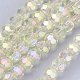 Brins de perles de verre plaquées de couleur AB à facettes (32 facettes) rondes X-EGLA-D021-70-1
