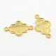 Rhombus Shaped Alloy Cabochon Connector Settings for Enamel PALLOY-M006-02G-1