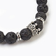 Bracelets extensibles en perles de lave naturelle BJEW-JB03850-03-2