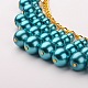 Vetro collana di perle bavaglino NJEW-PJN876-3