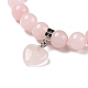 Natürliche Rose Quarz Perlen Charme Armbänder BJEW-K164-B11-3