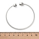Прозрачный кубический цирконий открытый браслет-манжета BJEW-G737-01P-03-5