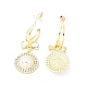 Crystal Rhinestone Dangle Stud Earrings with Imitation Pearl EJEW-C037-02B-LG-2