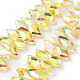 Fili di perle di vetro romboidale placcate EGLA-A036-12A-FP01-1