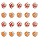CHGCRAFT 20Pcs 2Colors Heart Shape with Silk Ribbon Alloy Rhinestone Charms with Enamel for Bracelets Necklace Making FIND-CA0007-26-1
