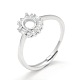 925 componentes de anillo de dedo de garra de diamante de imitación de plata esterlina STER-E061-31P-5