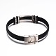 Jewelry Black Color PU Leather Cord Bracelets BJEW-G467-05-2