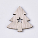 クリスマステーマレーザーカットの木の形  未完成の木製装飾  ウッドカボション  クリスマスツリー  パパイヤホイップ  25.5~27x21.5~26x2.5mm WOOD-T011-63-2